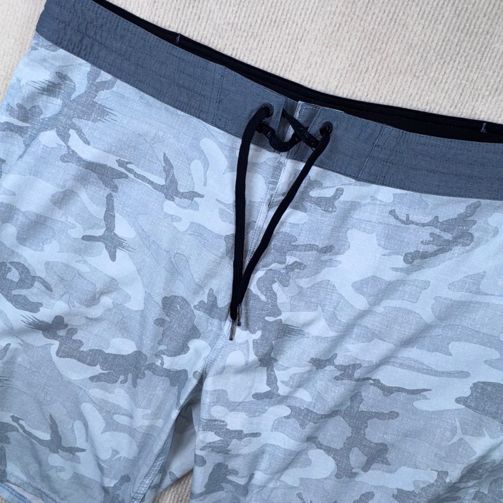 Pelagic Board Shorts Men 40 Blue Camo High Performance Fishing Swim Trunks